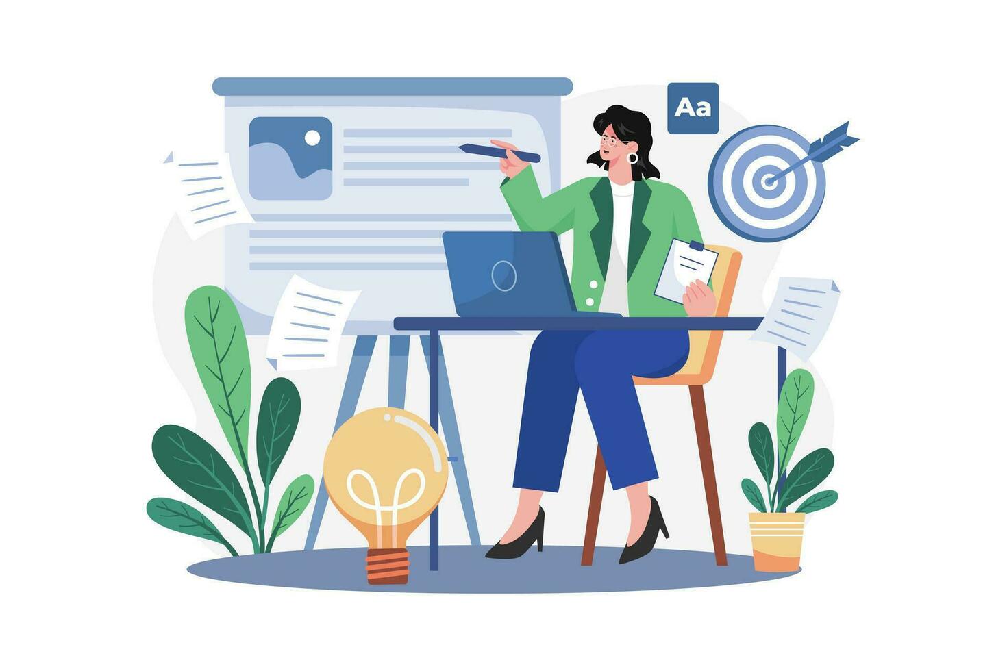 Content Strategist Illustration concept. A flat illustration isolated on white background vector