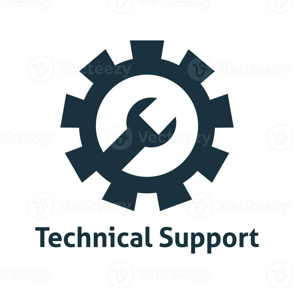 Wrench And Gear Cogwheel Tool Icon Vector In Flat Style, Maintenance And Repair Icons, Screwdriver Vector, System Setup Tools, Configuration Sign, Technical And Mechanical Design Elements photo