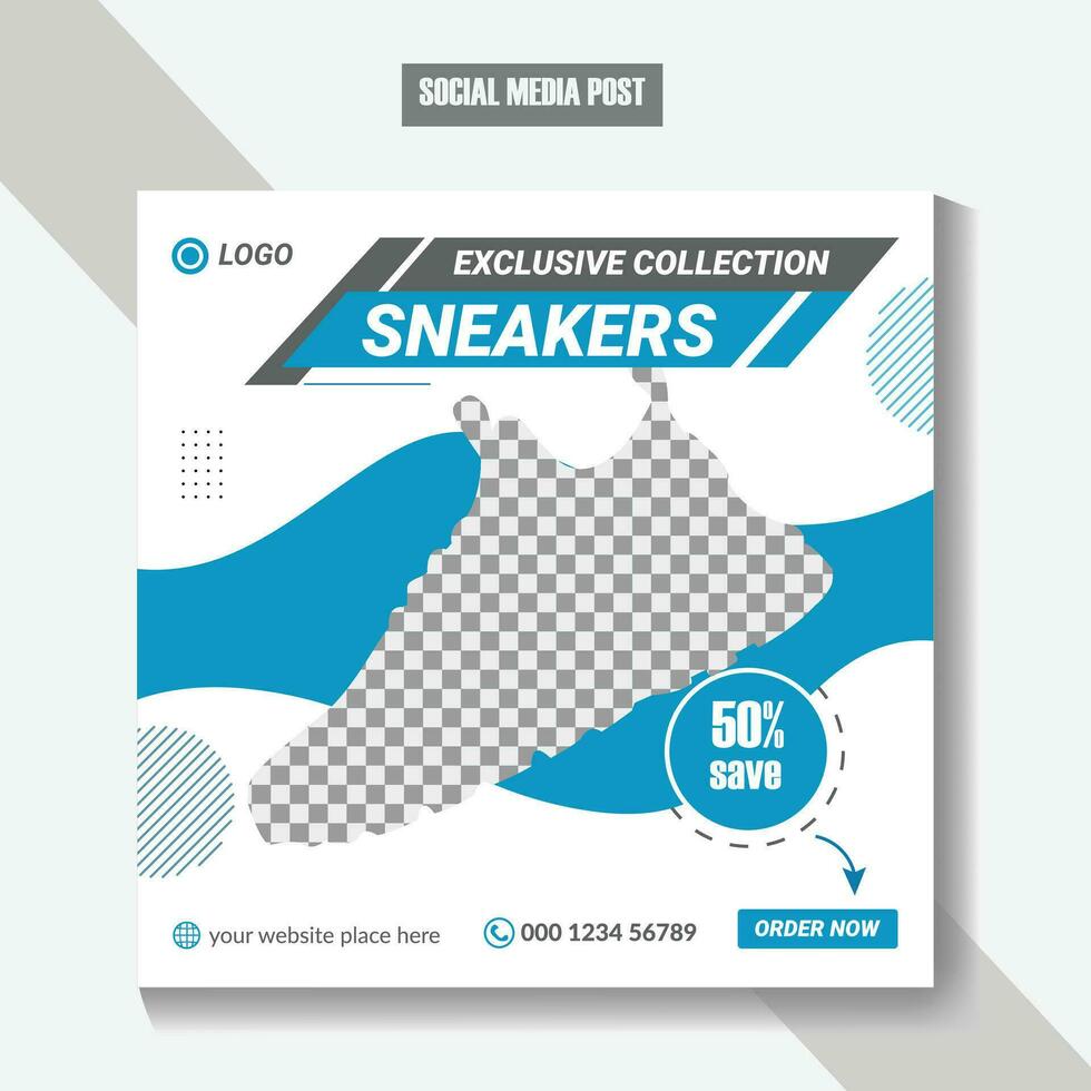 diseño de publicación de redes sociales de zapatos de hombre recién llegados vector