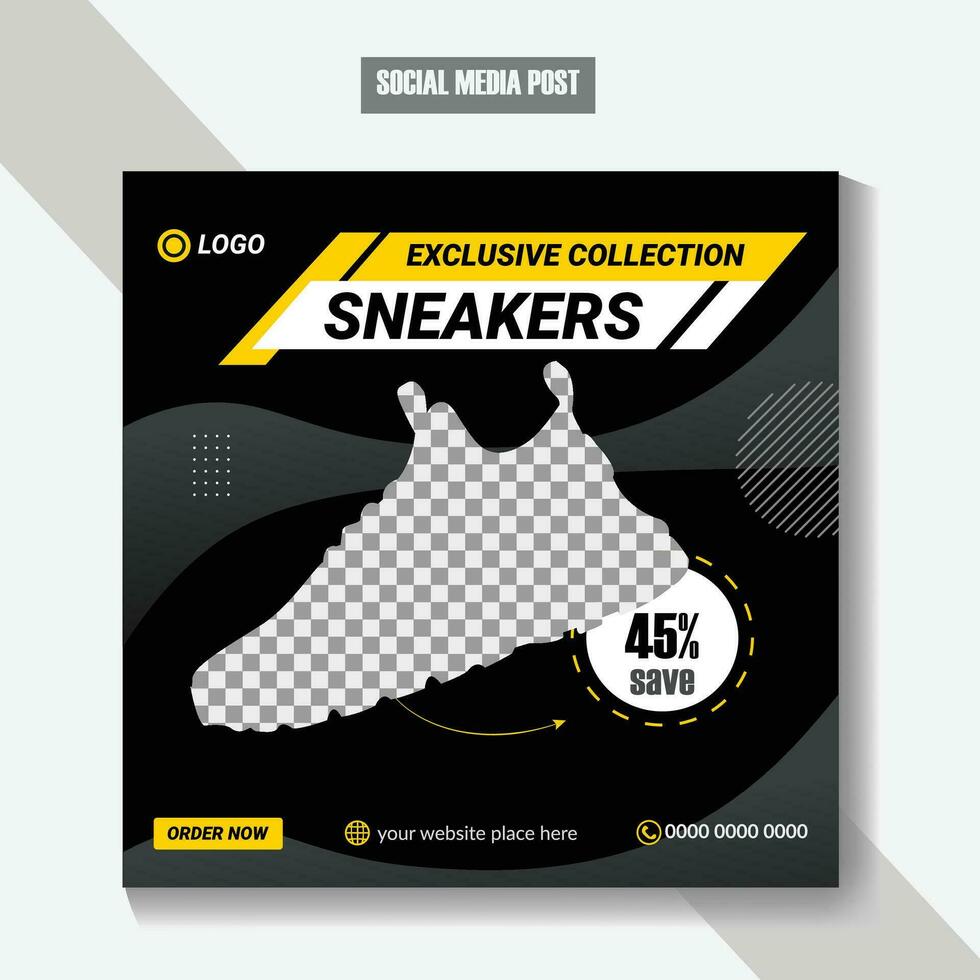 Exclusive collection, men shoes, fashion shoes, social media post design vector