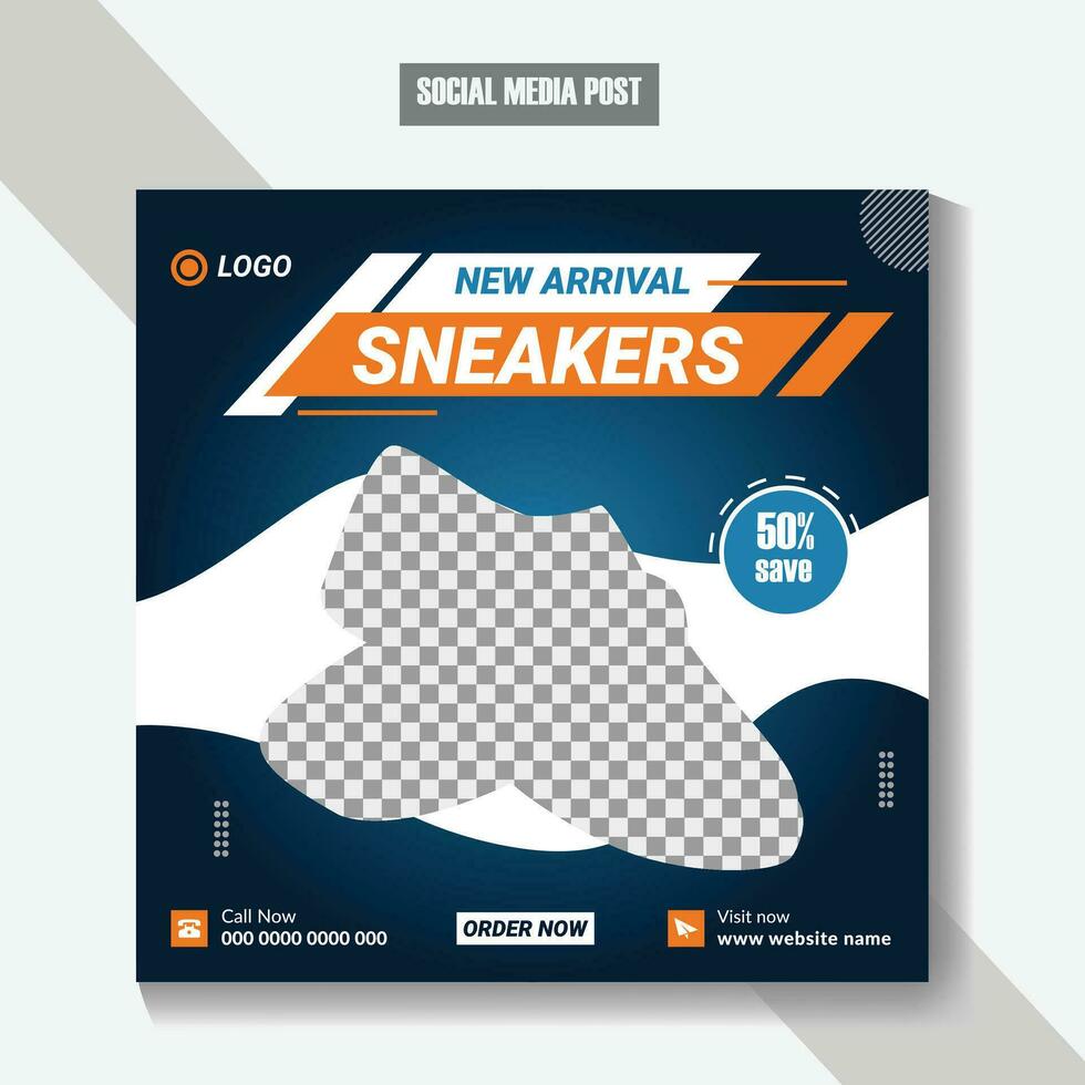 Men's shoes social media post or sneakers social media banner design vector
