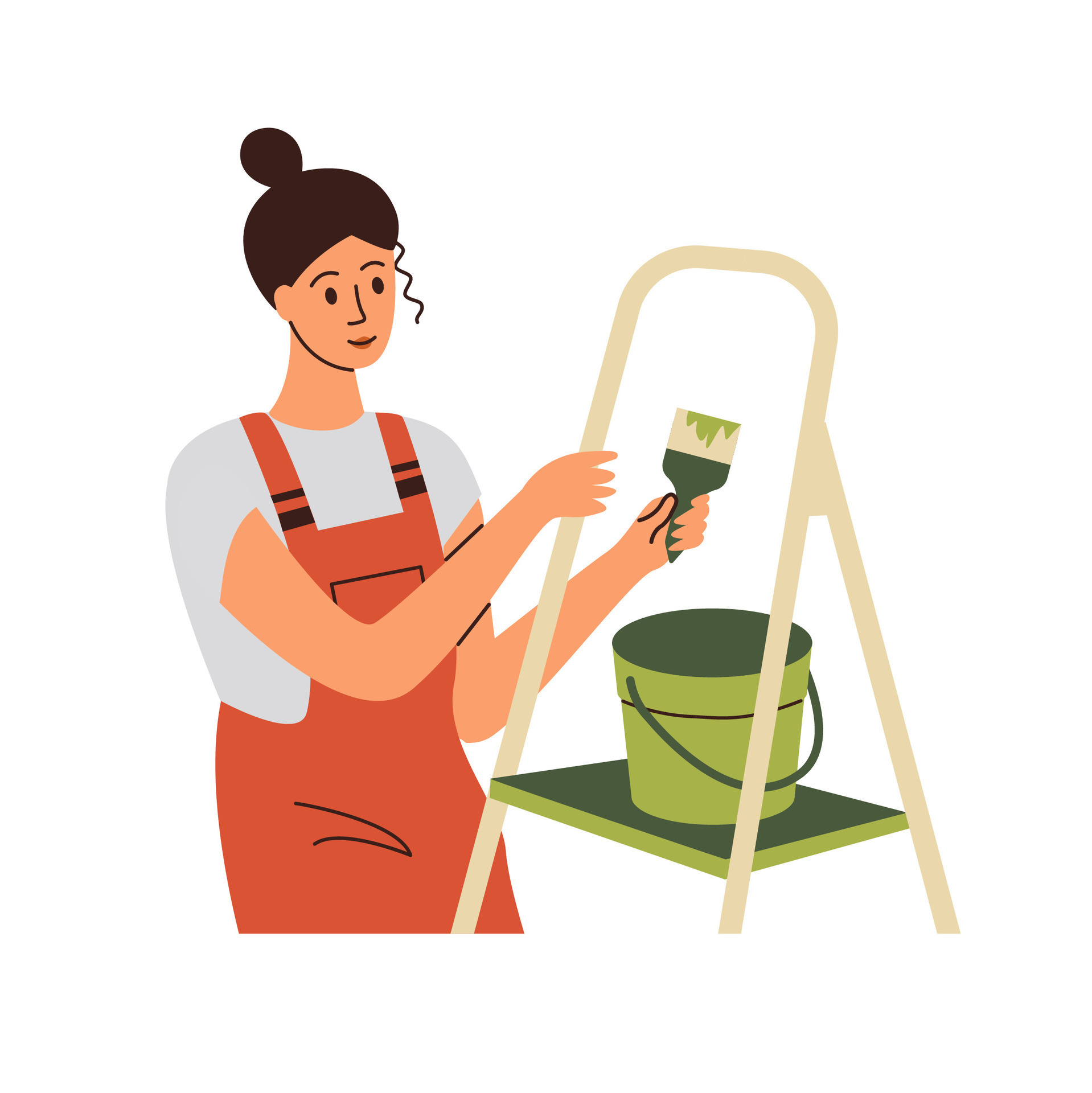 Professional painter painting, home renovation. Professional worker