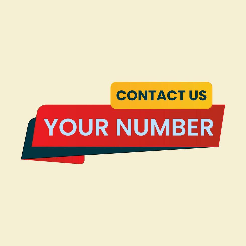 contact us label call sign with Phone number vector