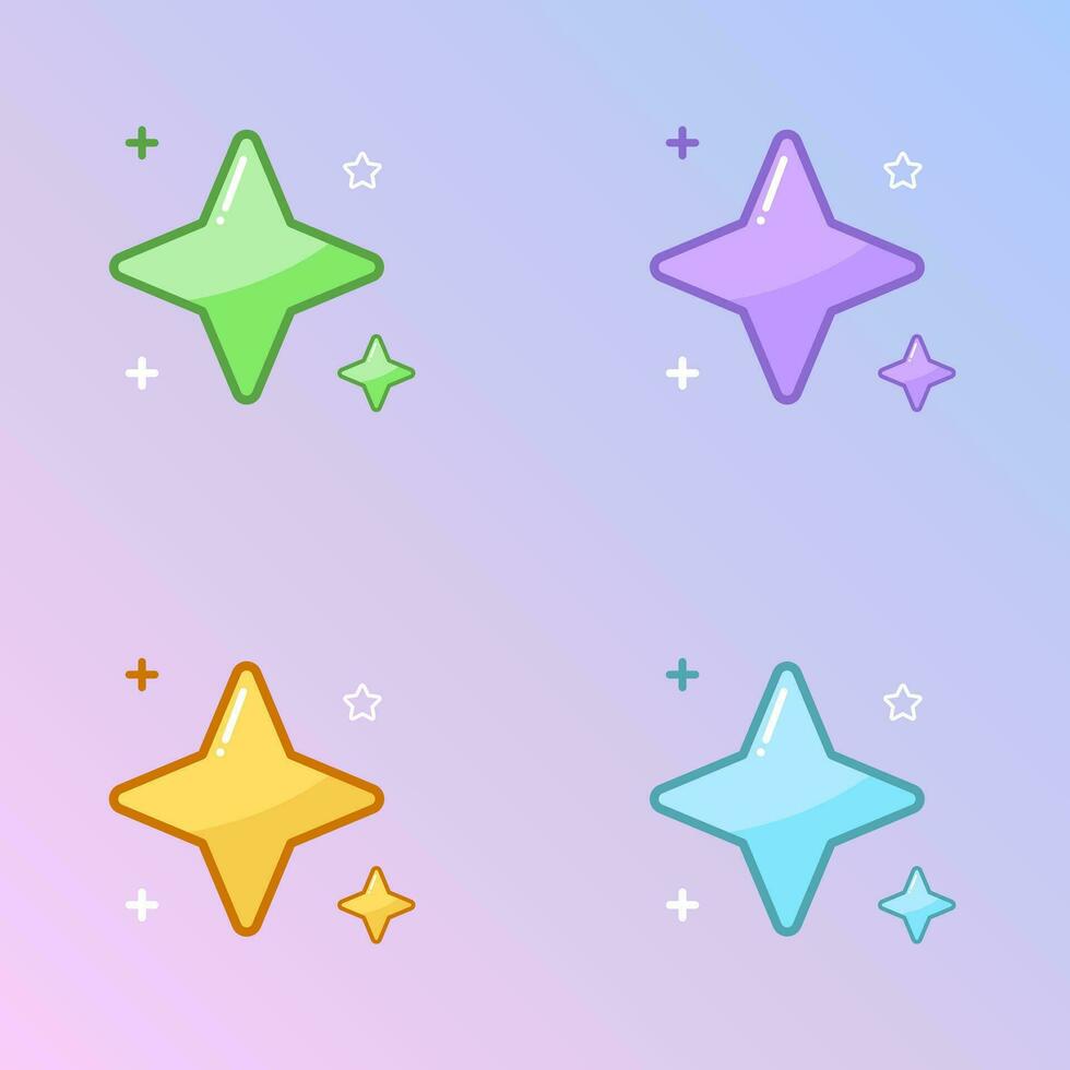 adorable pastel color brillar estrella vector