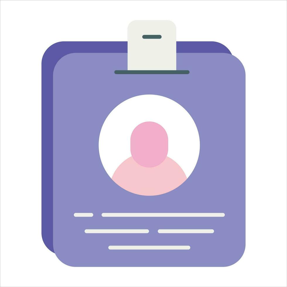 id card flat icon design style vector