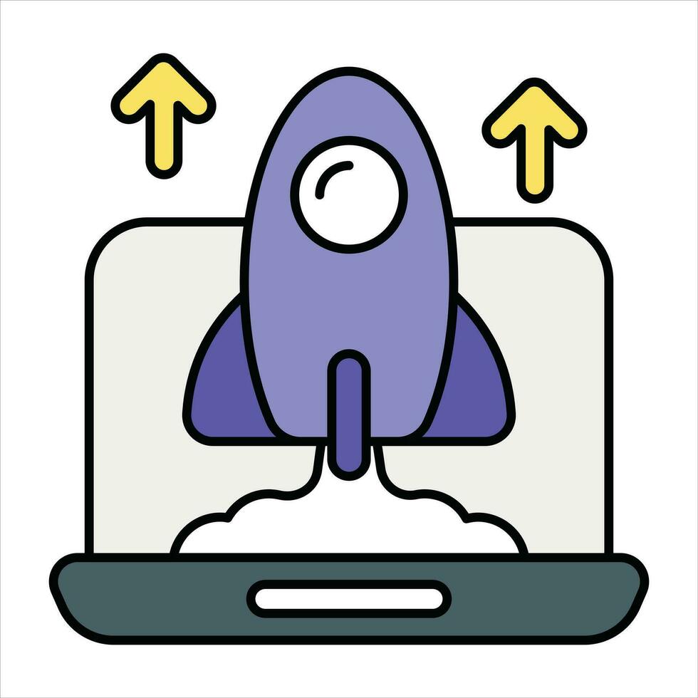 Business startup color outline icon design style vector