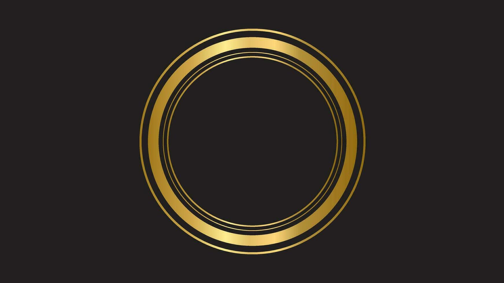 black luxury abstract background with circle line and golden elegant texture backdrop vector. wavy metallic dark light element illustration graphic gold art decoration premium shape. vector