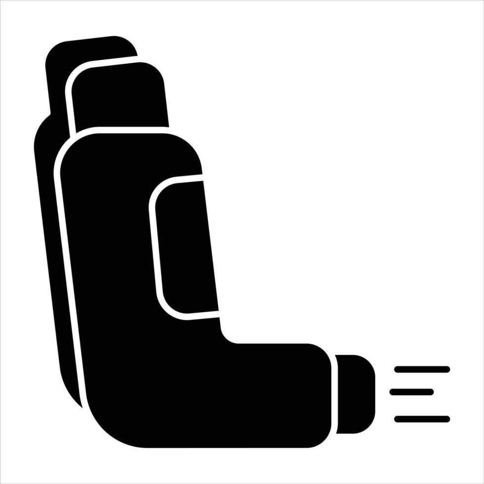 inhalador glifo icono diseño estilo vector
