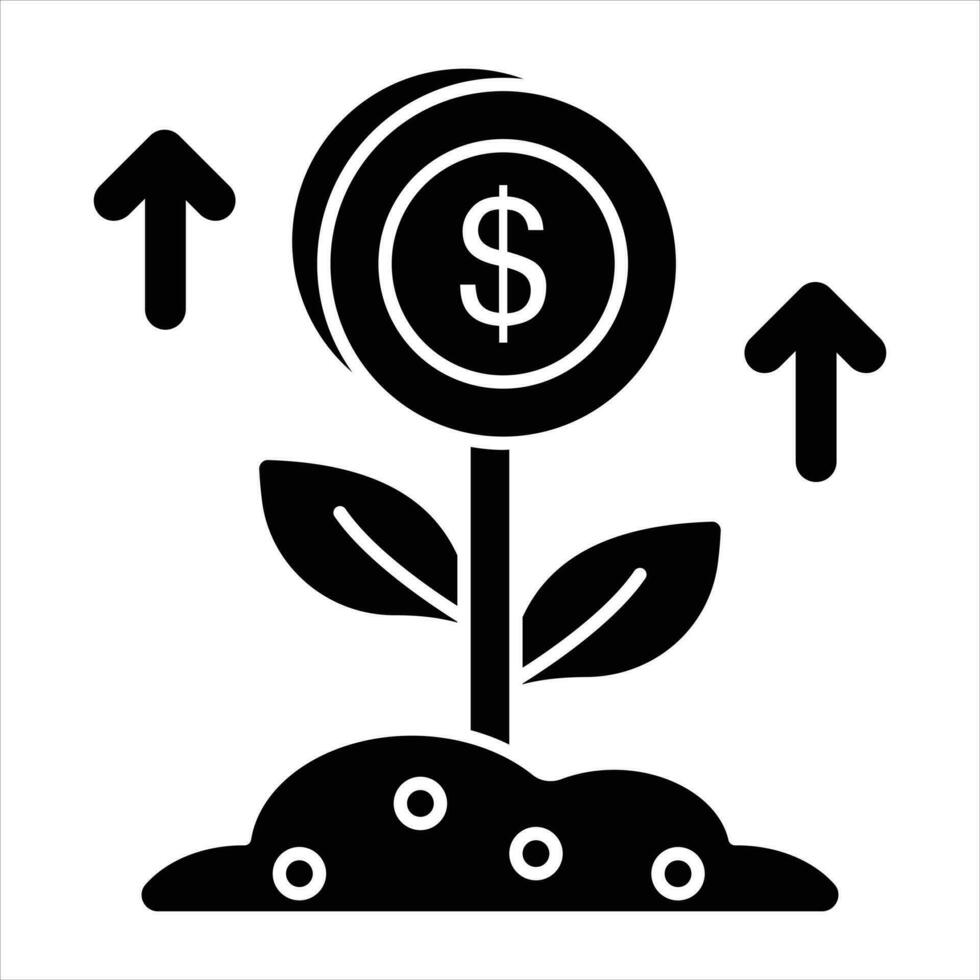 money plant glyph icons design style vector
