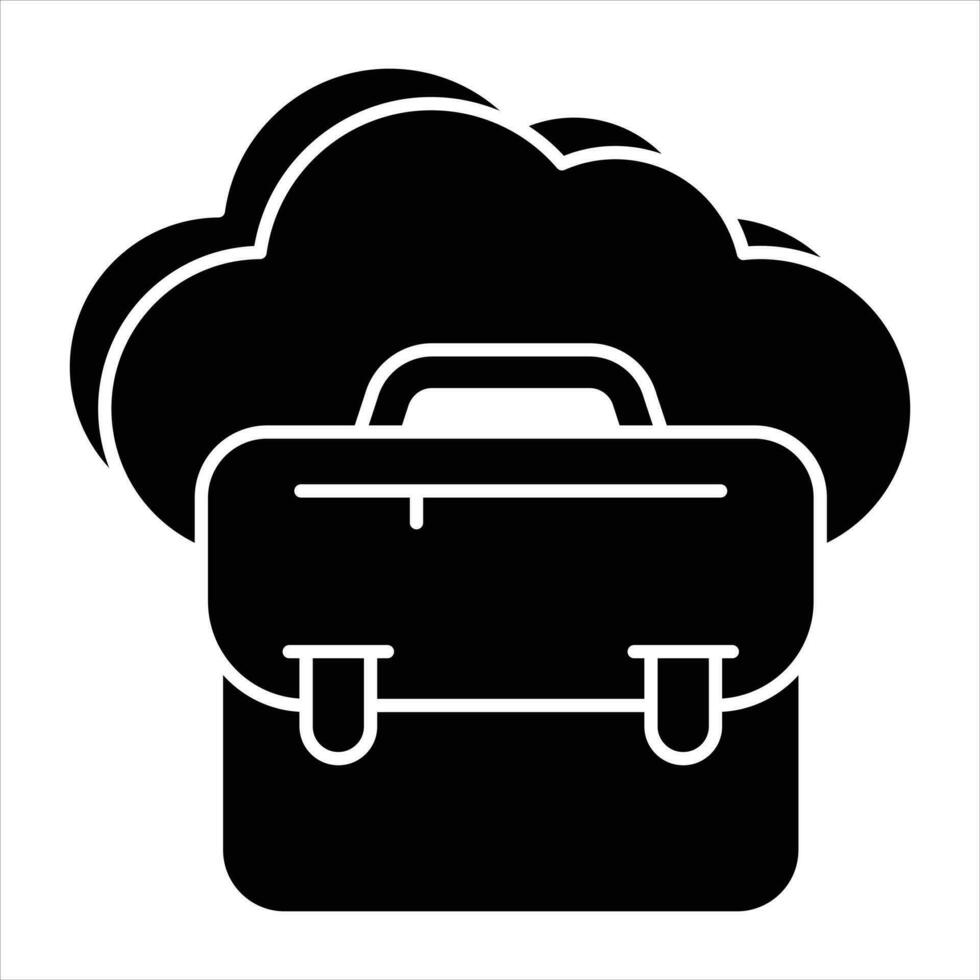 nube negocio glifo icono diseño estilo vector