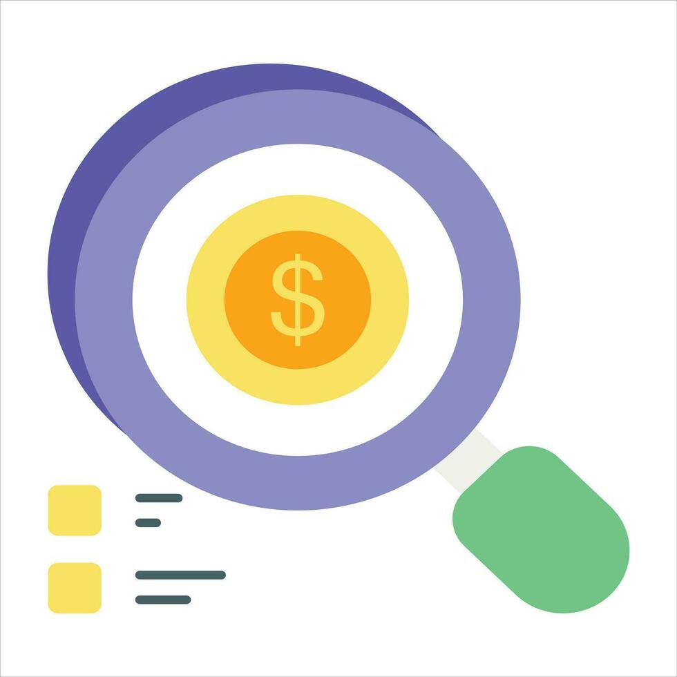 finance search flat icon design style vector