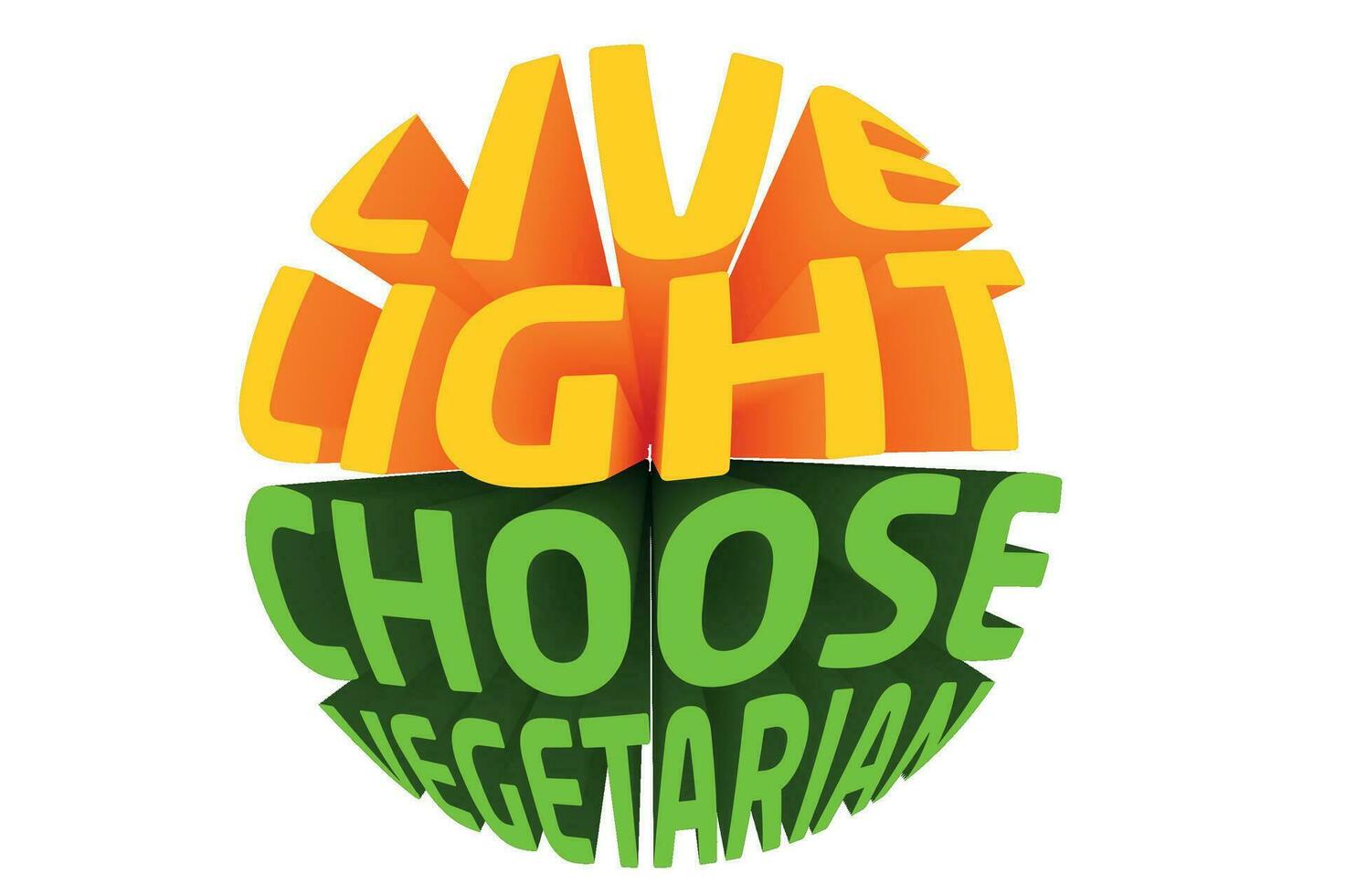 3D Text Design About Vegetarian Quotes vector