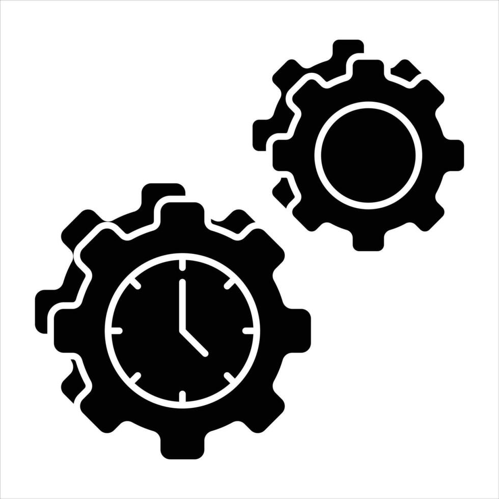 hora administración glifo íconos diseño estilo vector