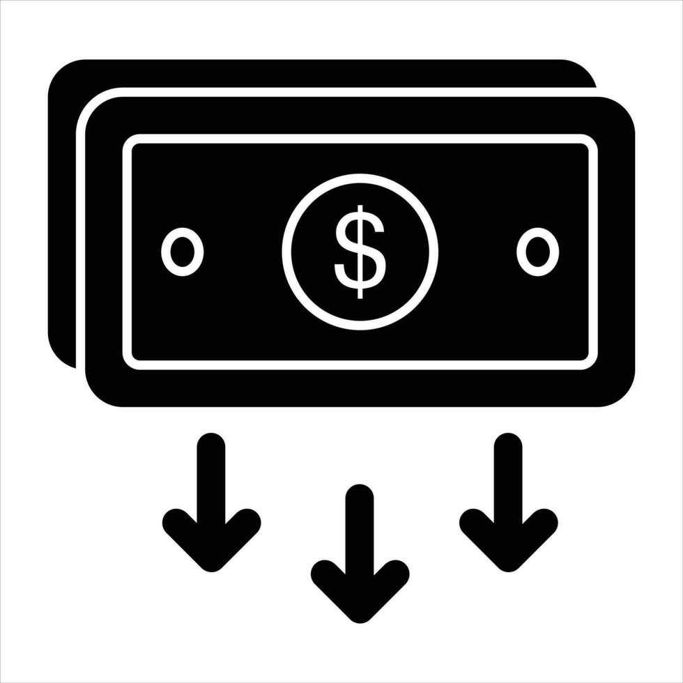 cash down glyph icons design style vector