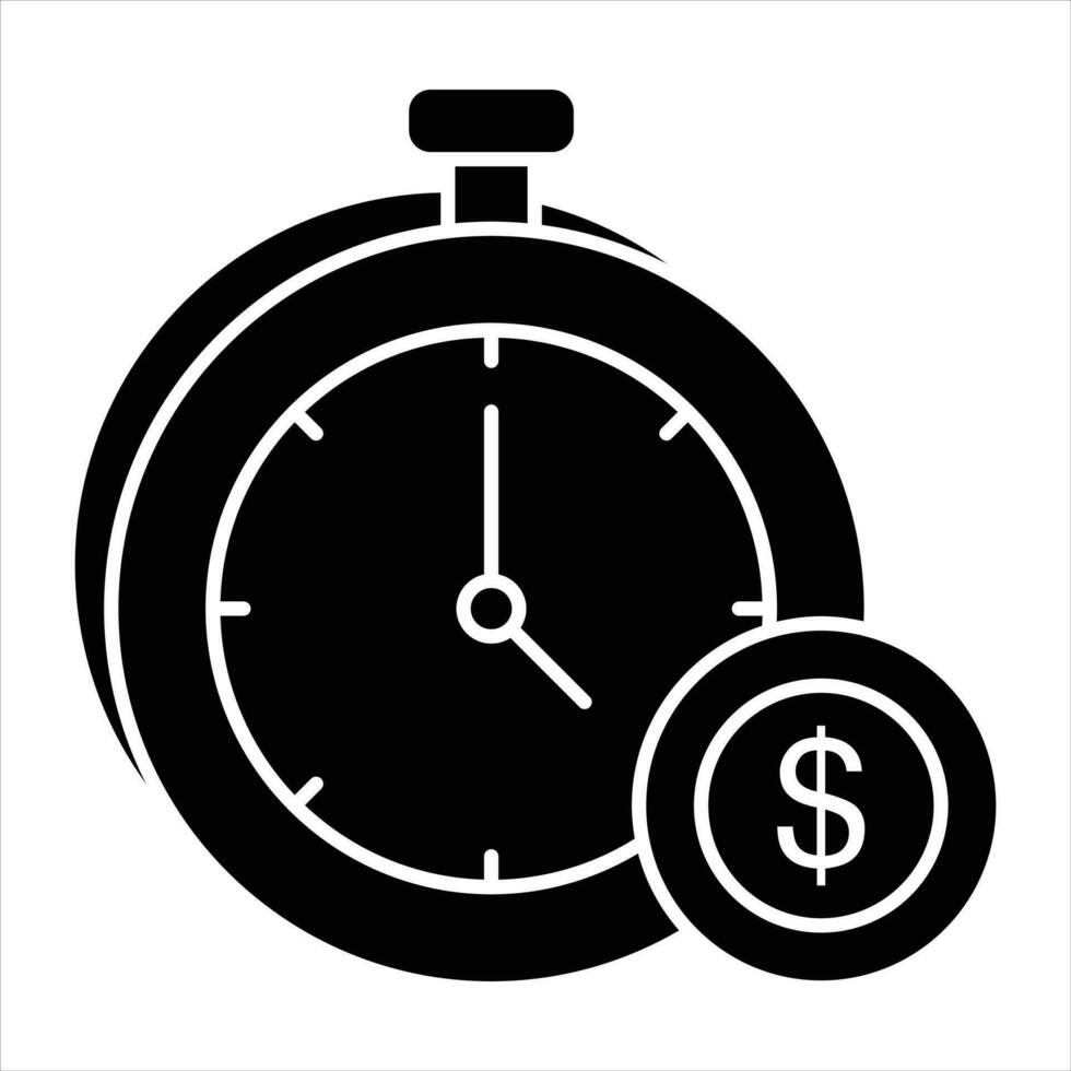 hora es dinero glifo icono diseño estilo vector