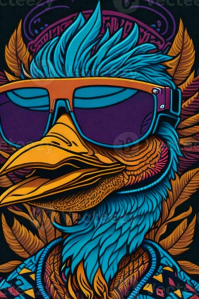 un detallado ilustración de un Pato para un camiseta diseño, fondo de pantalla y Moda foto