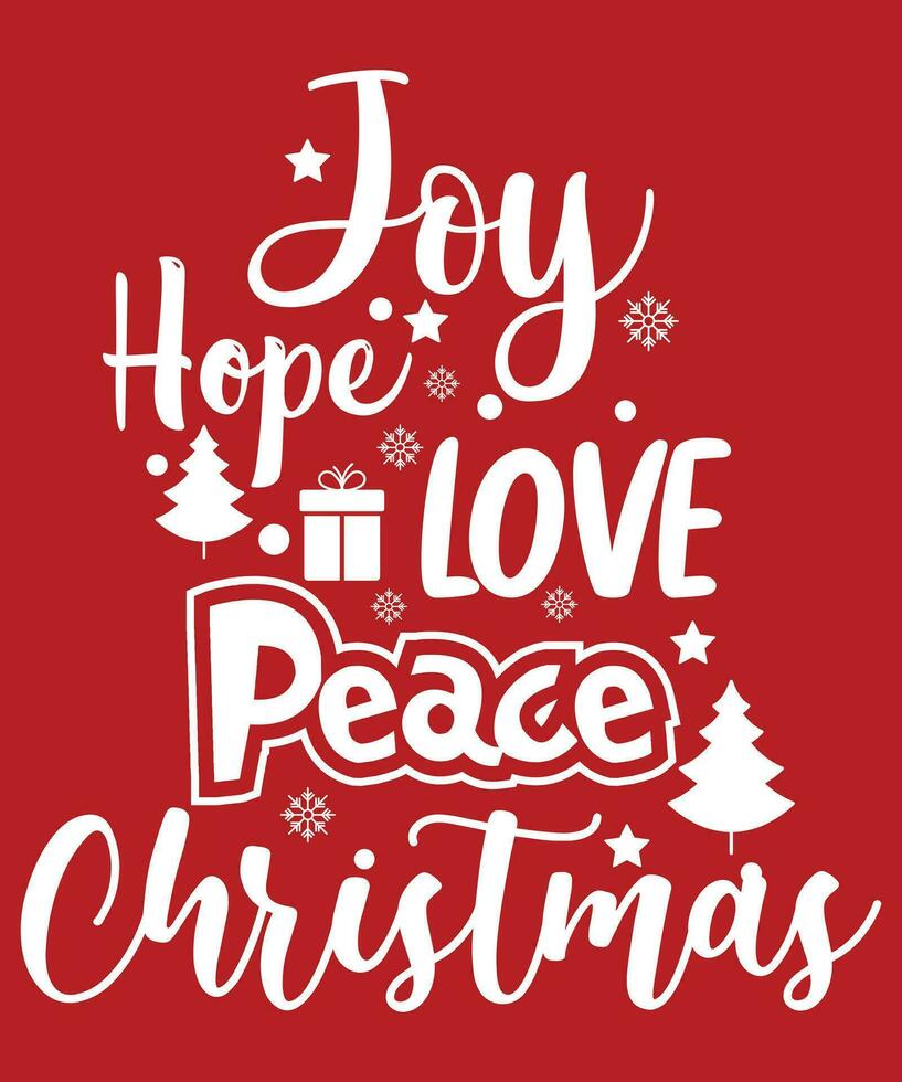 joy hope love peace christmas vector