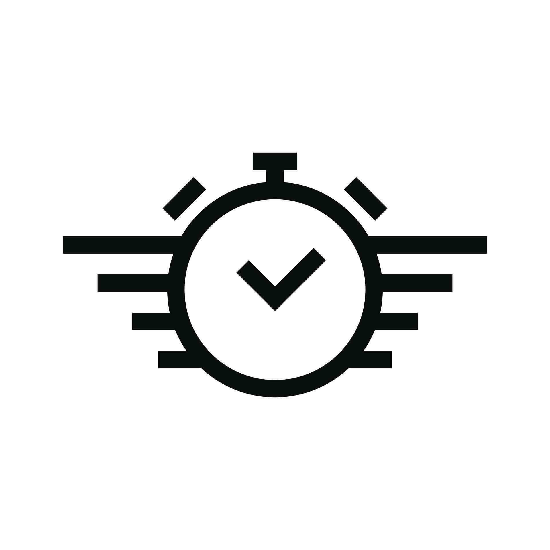 Fast Clock Vector Icon, Fast Service Icon, Quick And Speedy Face Clock