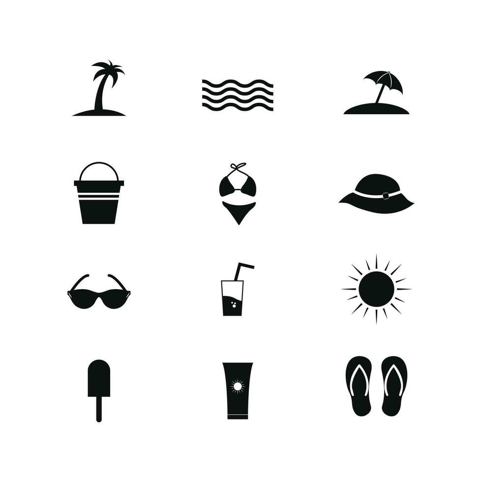 summer icon vector design silhouette