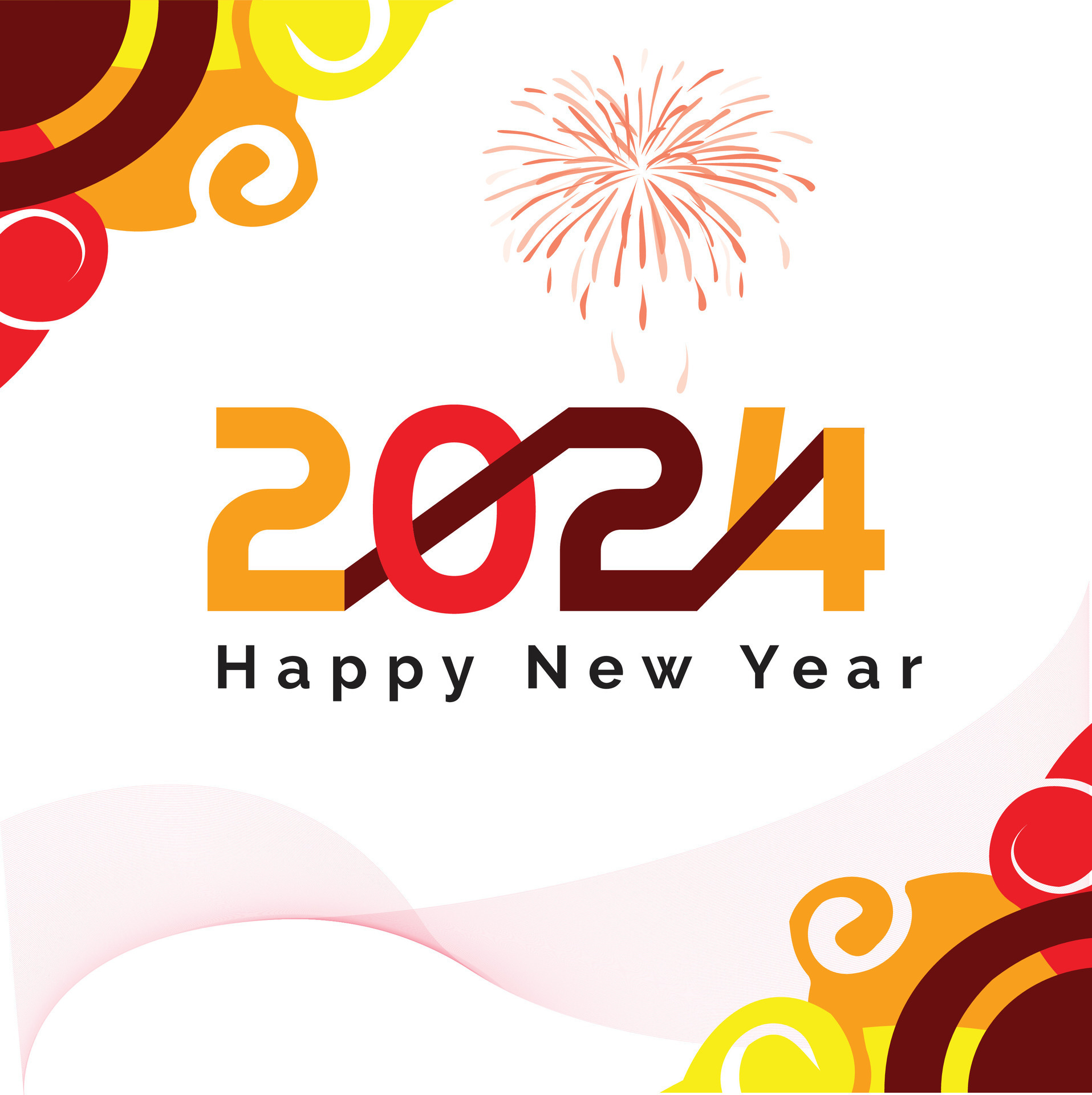 HAPPY NEW YEAR 2024 Festive New Year's background Holiday greeting