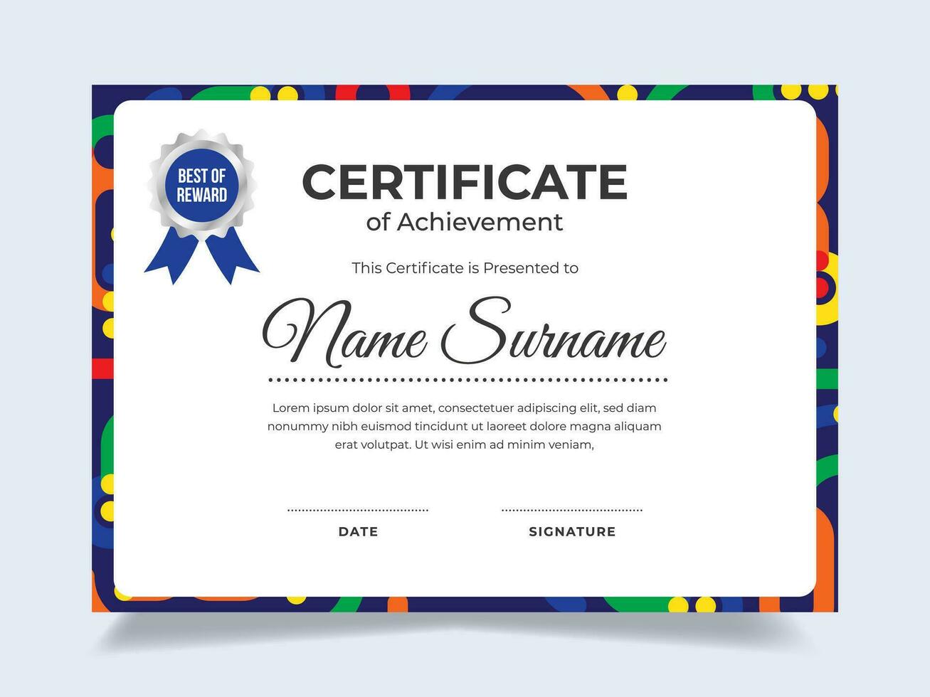 Modern certificate design template. Suitable for employee appreciation to the company vector