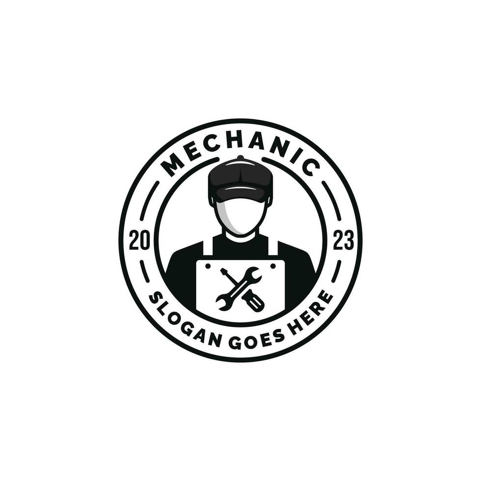 Mechanic logo design vector illustration