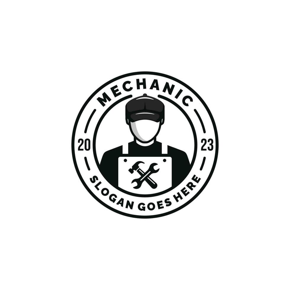 mecánico logo diseño vector ilustración