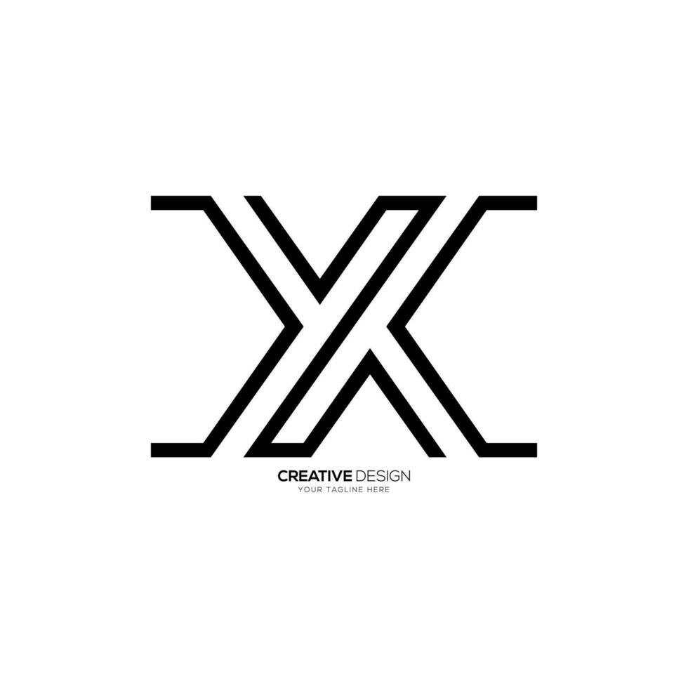 Letter X with arrow shape creative line art elegant monogram minimal logo. X logo vector