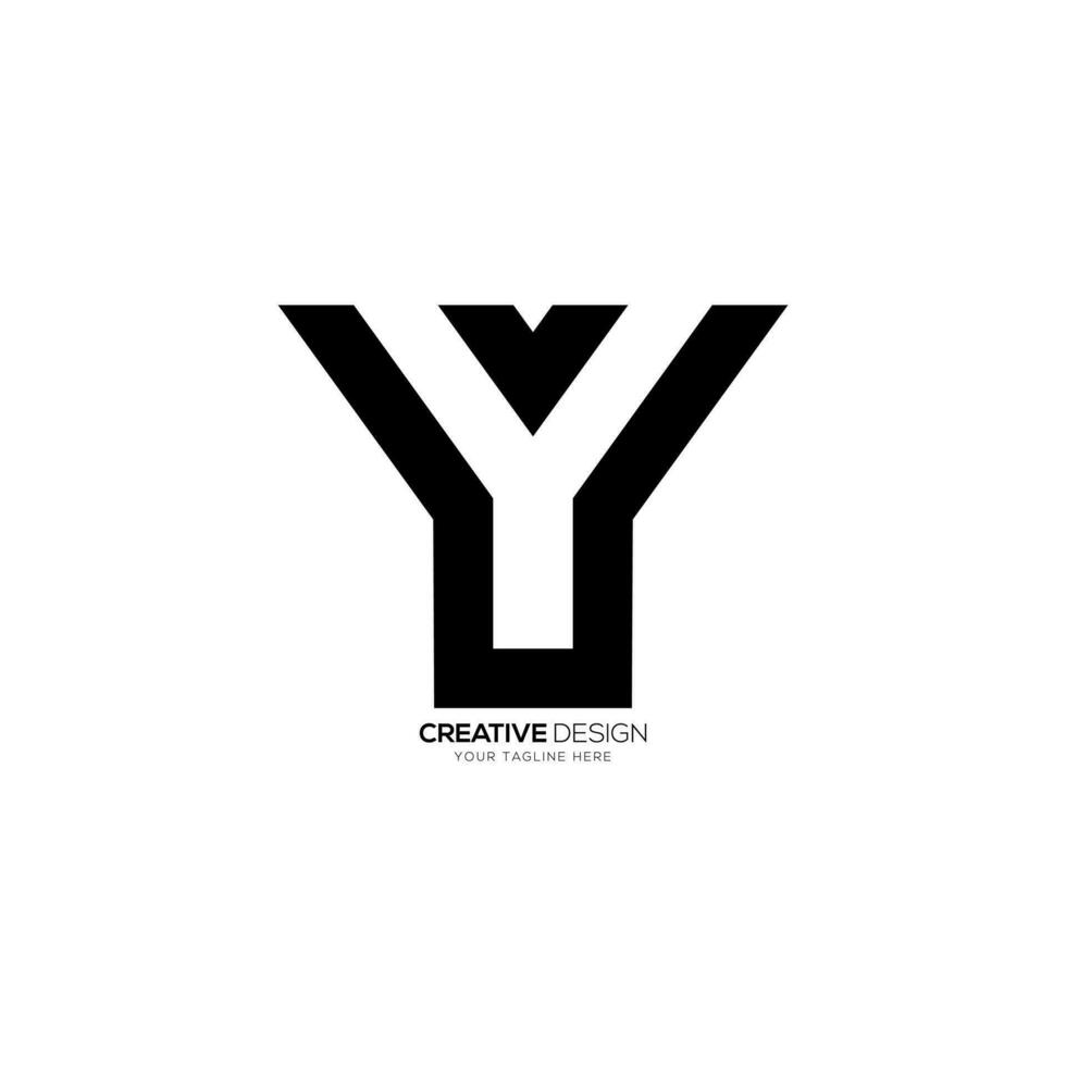 moderno único forma letra yv o vy con inicial negativo espacio resumen monograma logo vector