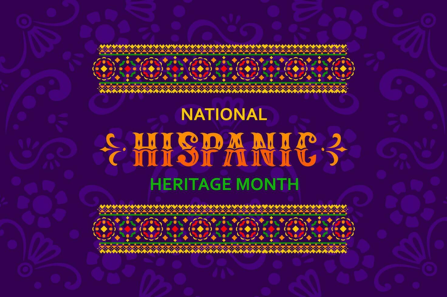 Hispanic heritage banner with ethnic pattern vector