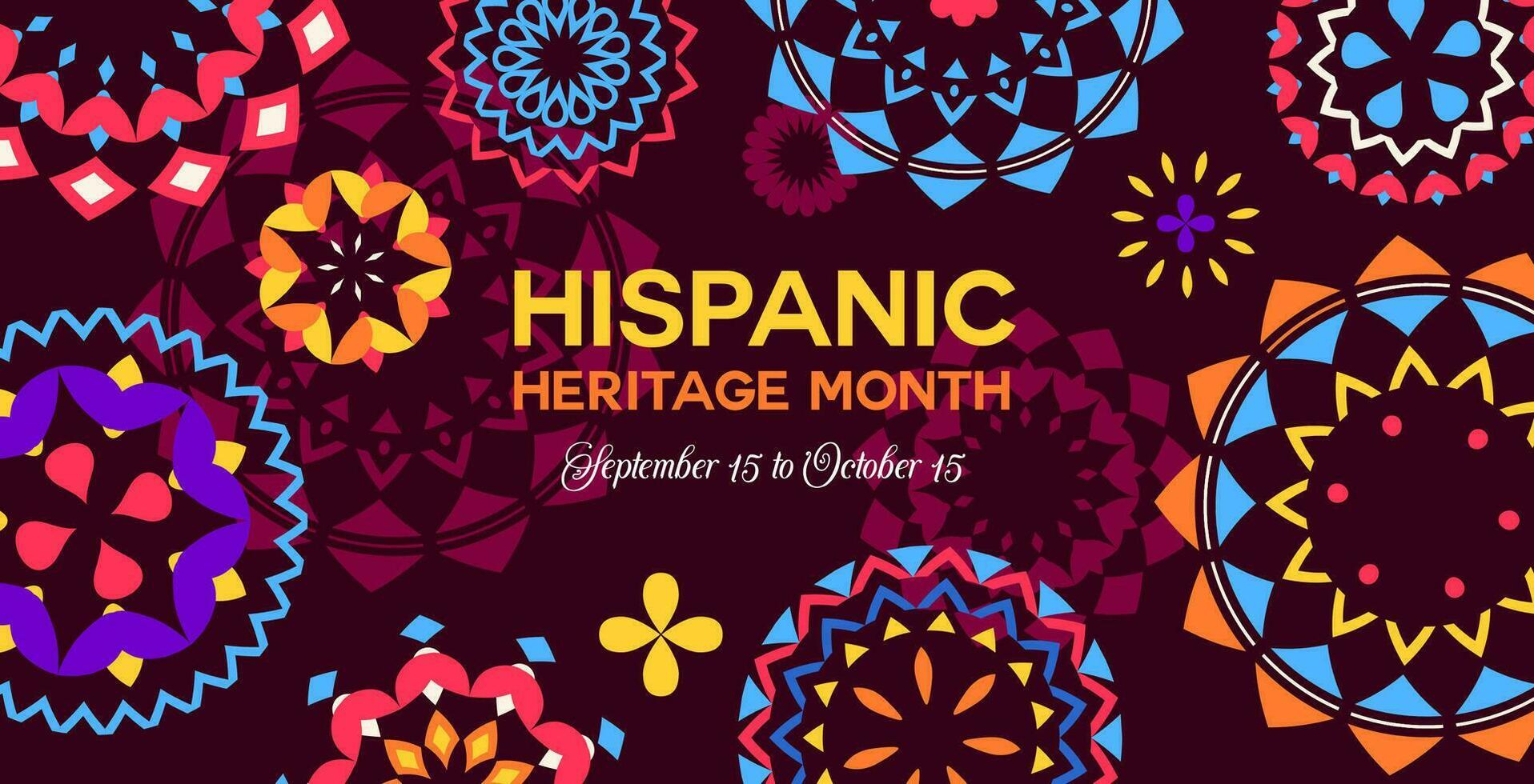 National hispanic heritage banner with pattern vector