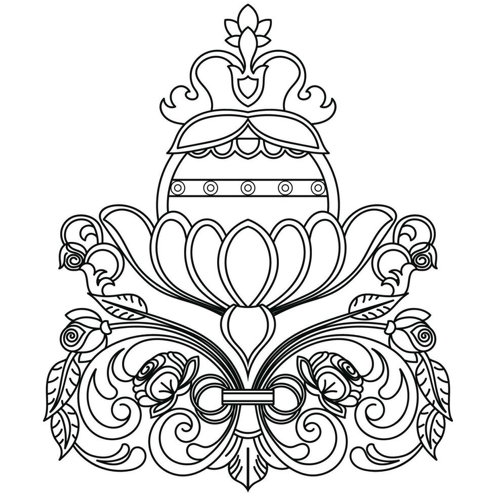 Clásico barroco diseño modelo elemento grabado retro estilo vector