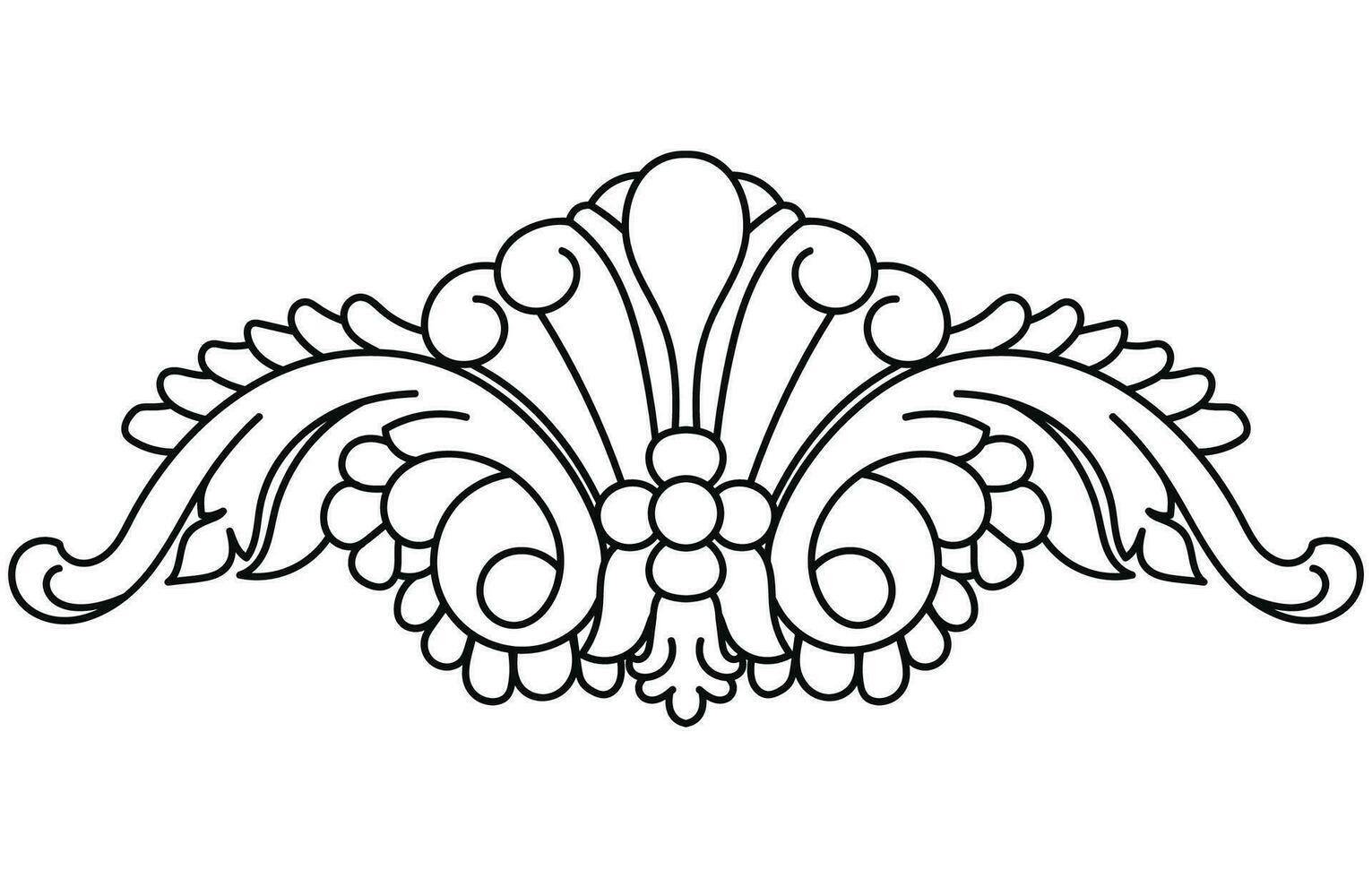 Vintage Baroque design pattern element engraving retro style vector