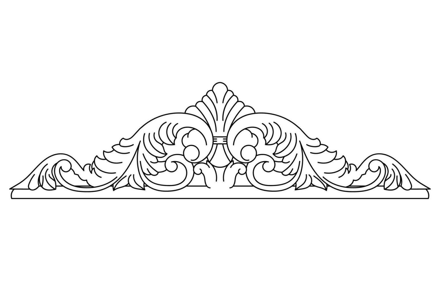 Vintage Baroque design pattern element engraving retro style vector