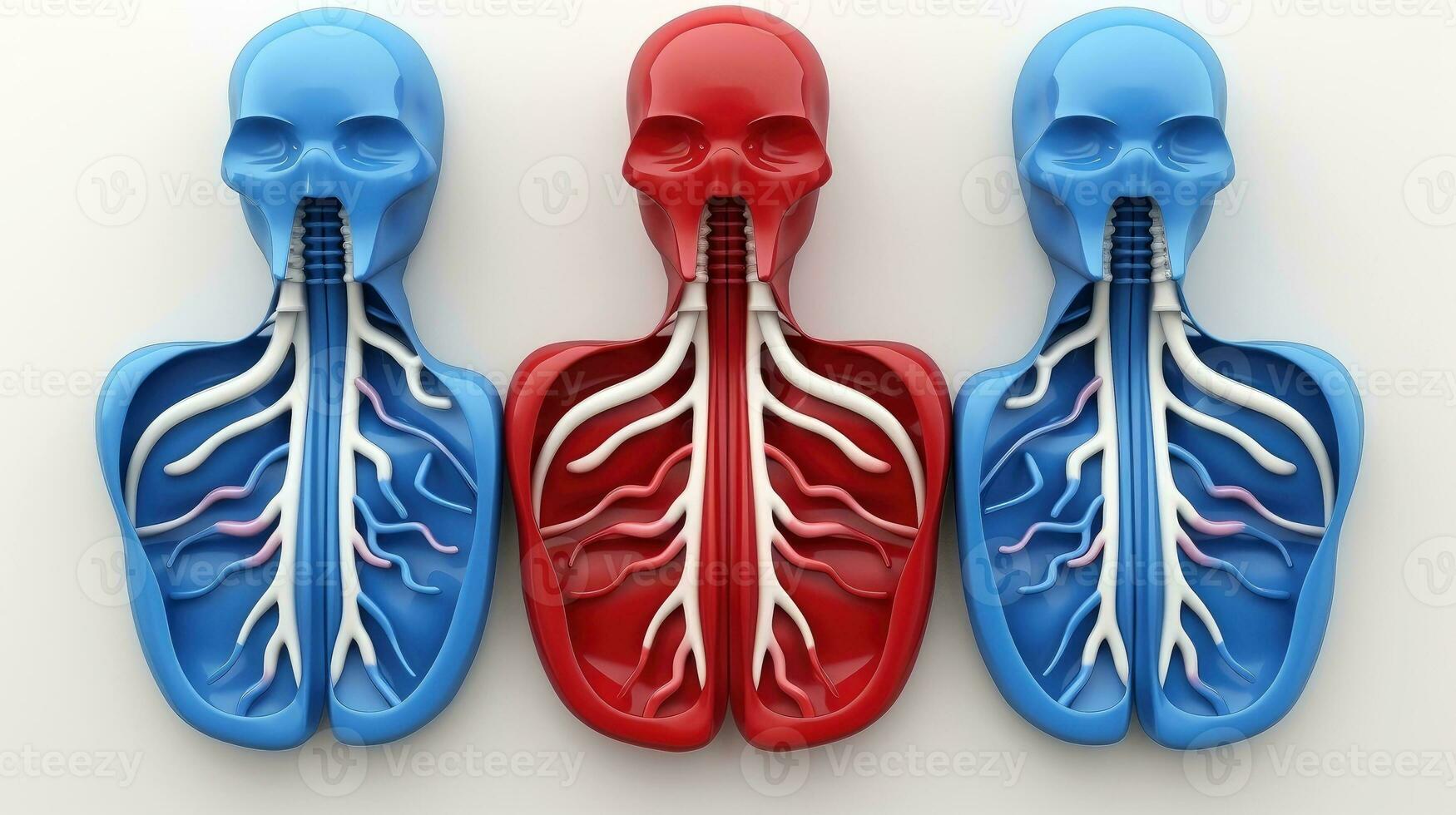 3D illustration mockup of the human organ system, Anatomy, Nervous, circulatory, digestive, excretory, urinary,and bone systems. Medical education concept, Generative AI illustration photo