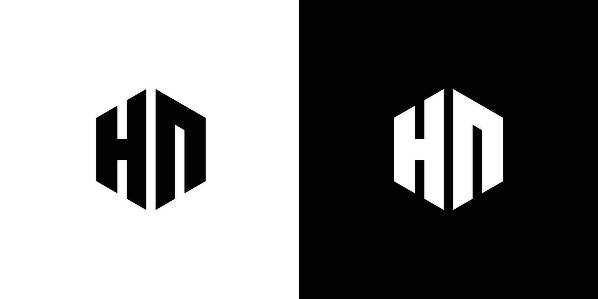 Letter H A polygon, Hexagonal minimal and professional logo design on black and white background vector