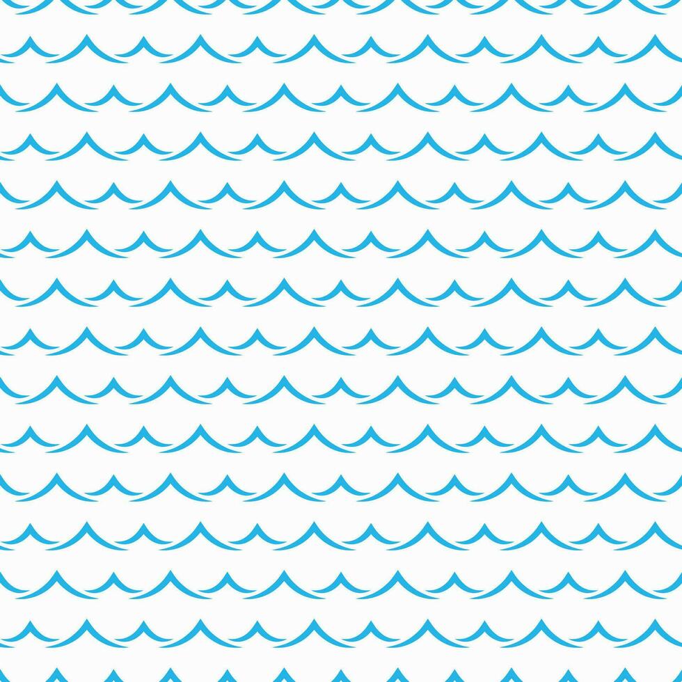 Blue ocean, sea waves seamless pattern background vector