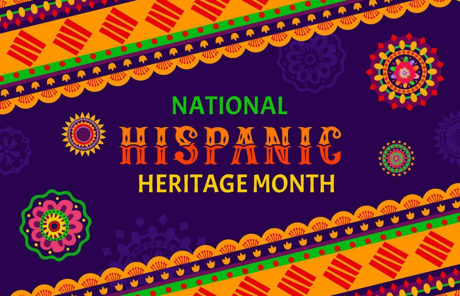 National Hispanic heritage month festival flyer vector
