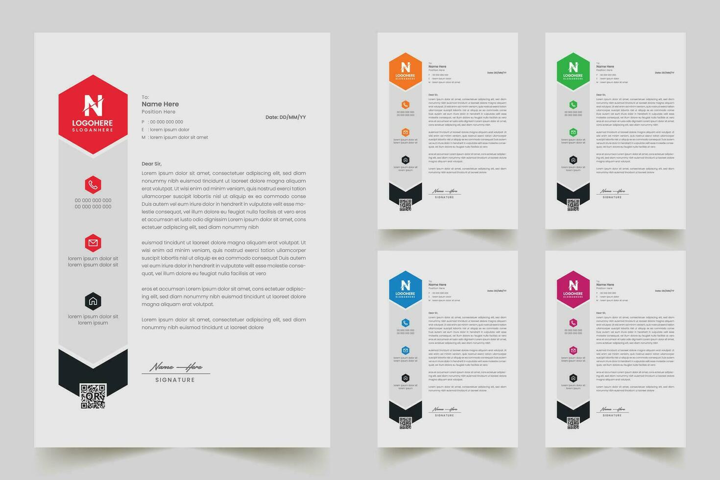 Multipurpose corporate businesses Letterhead template with a4 size vector