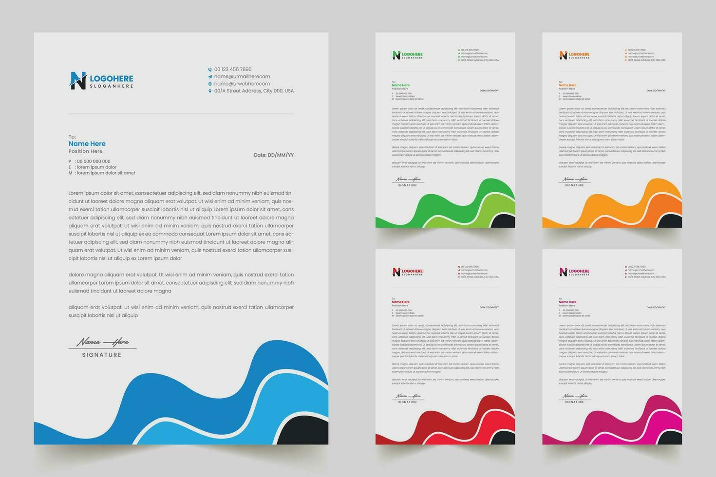 Multipurpose corporate businesses Letterhead template with a4 size vector