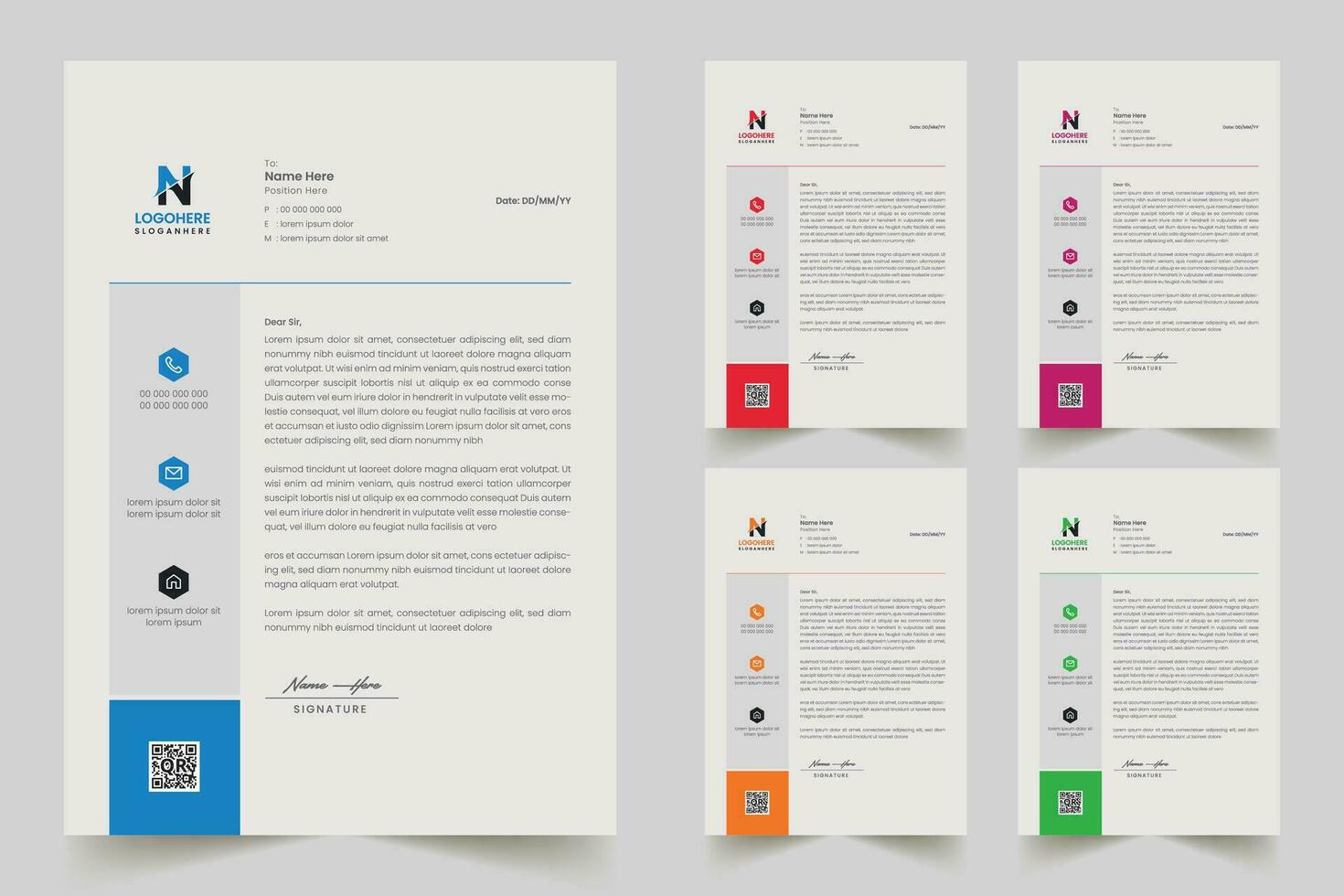 Multipurpose corporate businesses Letterhead template with a4 size vector