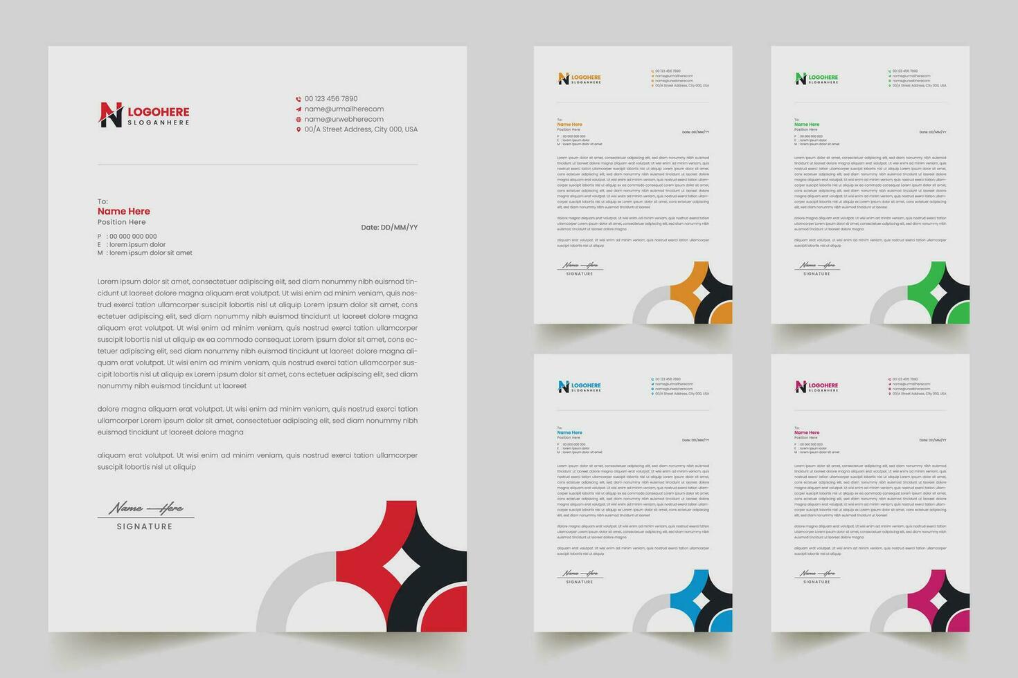 Multipurpose corporate businesses Letterhead template with a4 size vector