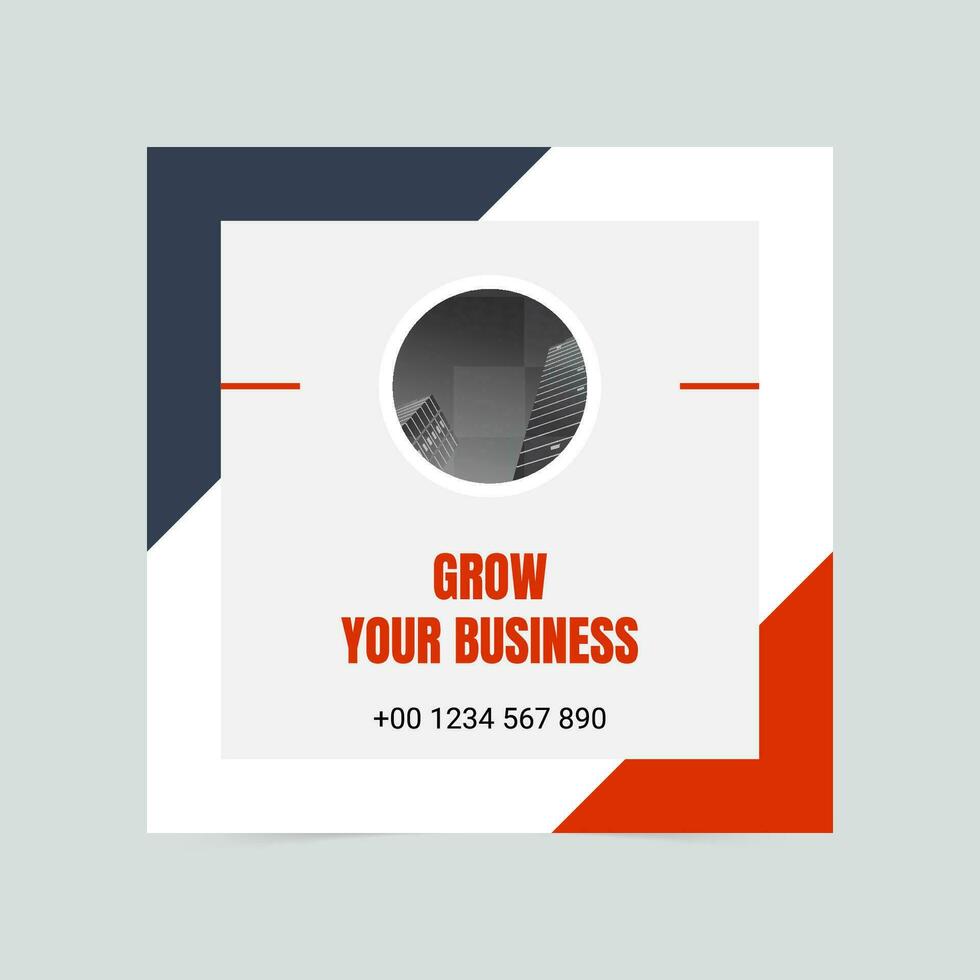 Red and black modern grow your business social media cover template vector