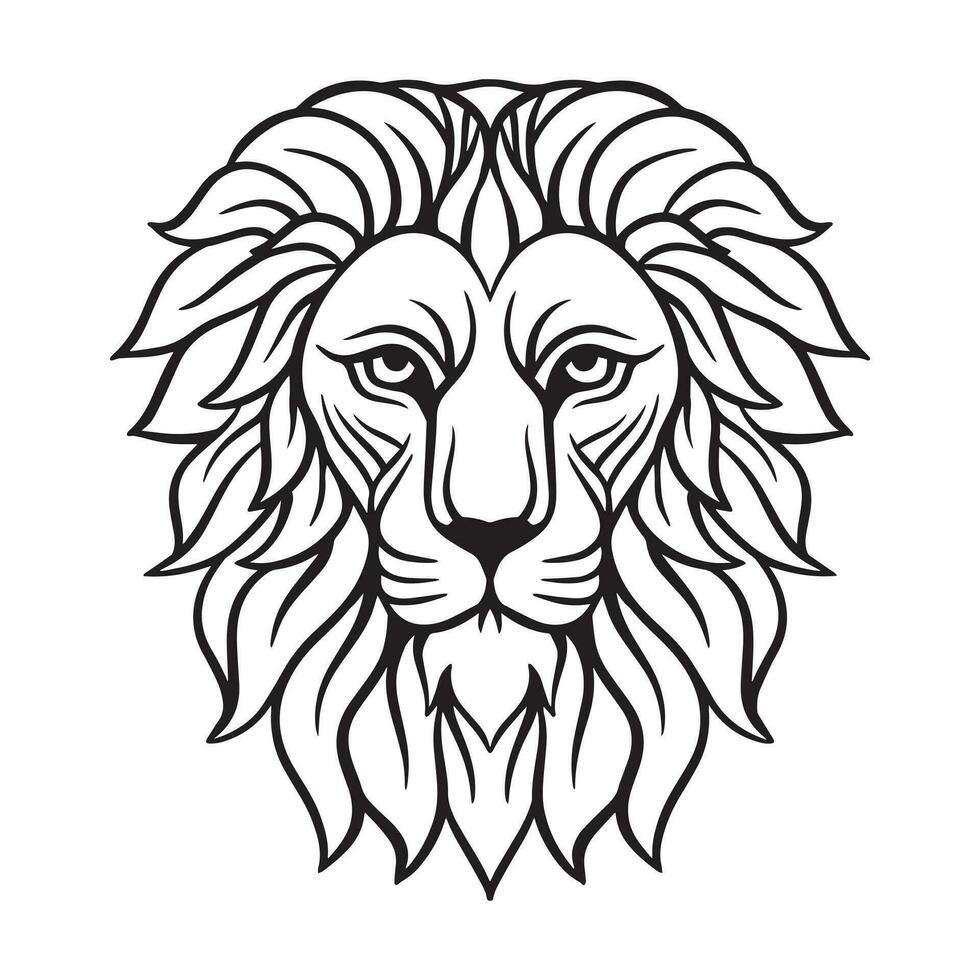 lion head hand drawn illustrations for the design of clothes, stickers, tattoo etc vector