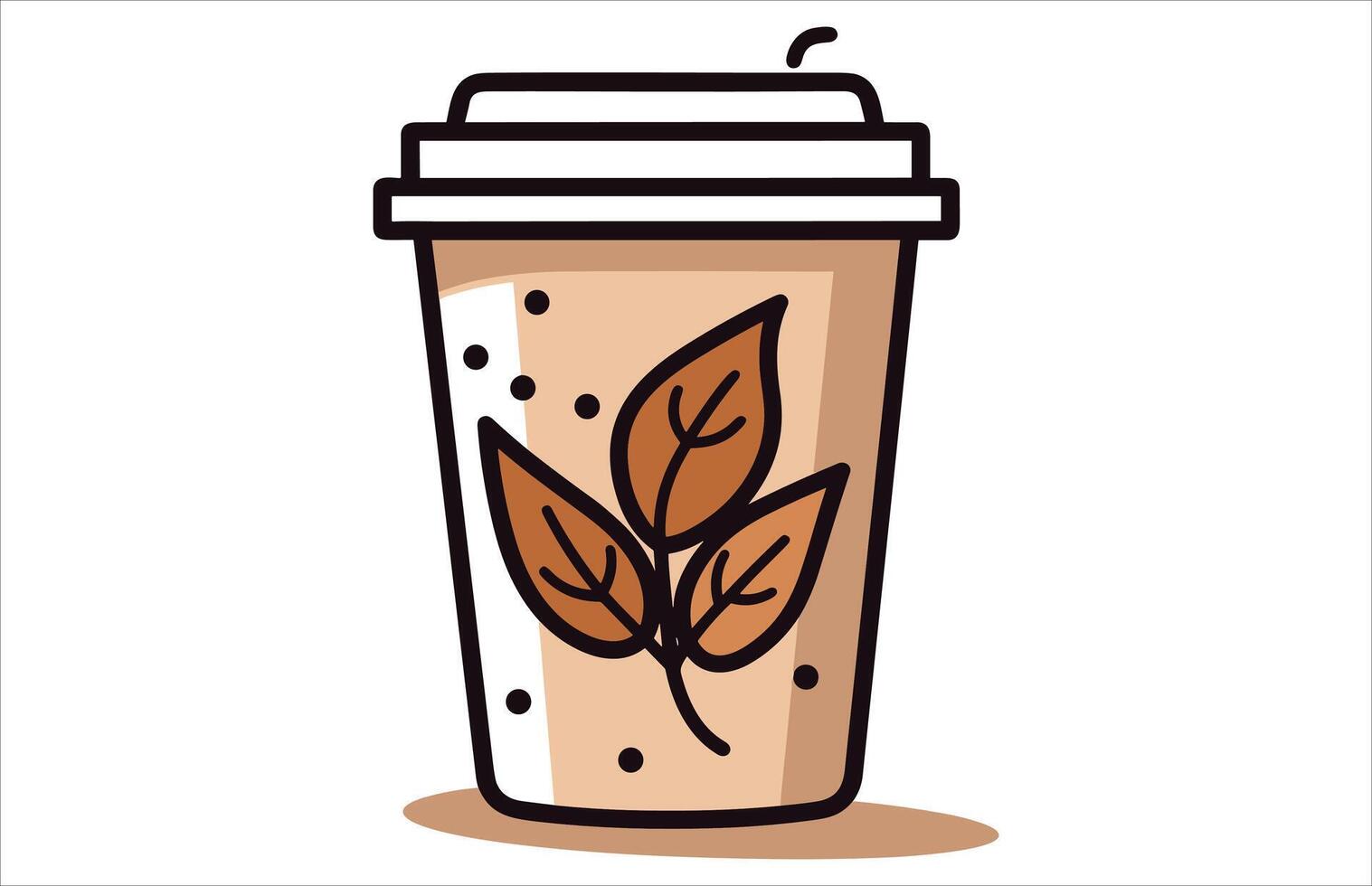 Pumpkin Spice Latte Coffee vector, Fall Latte Coffee illustration, Autumn Coffee vector