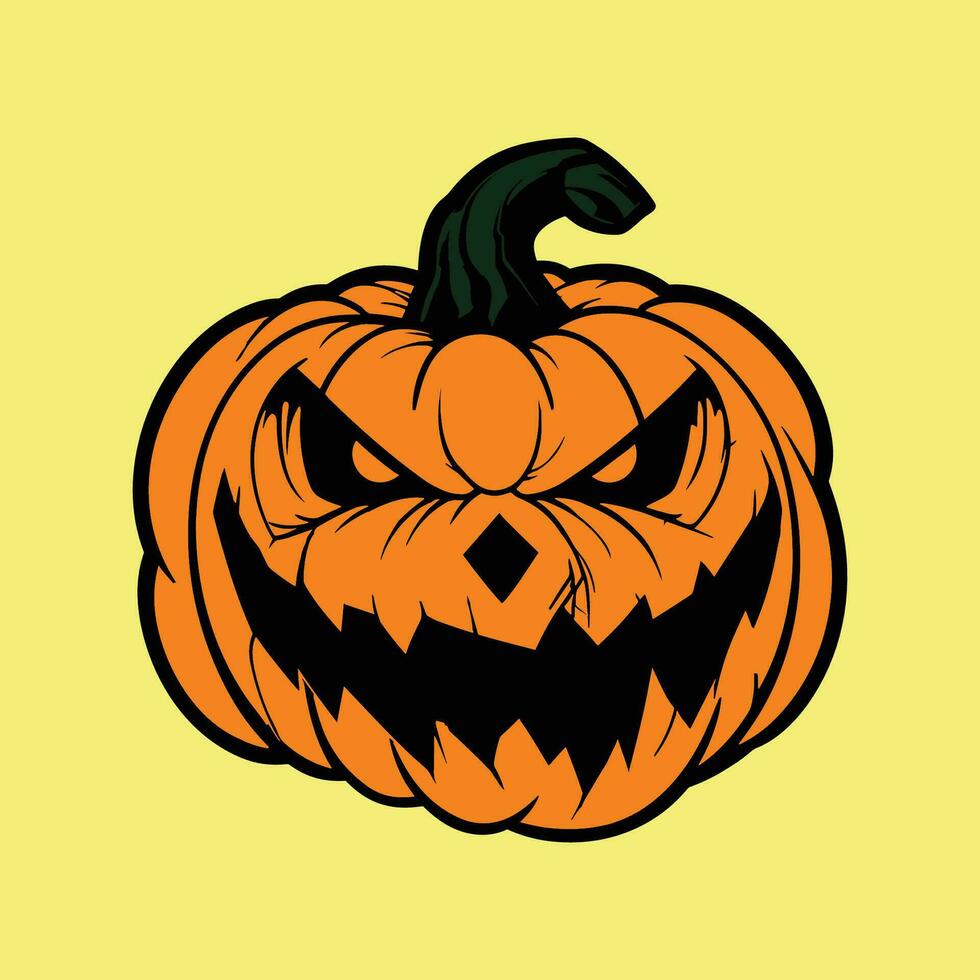 Ilustración de vector de halloween de calabaza monstruo