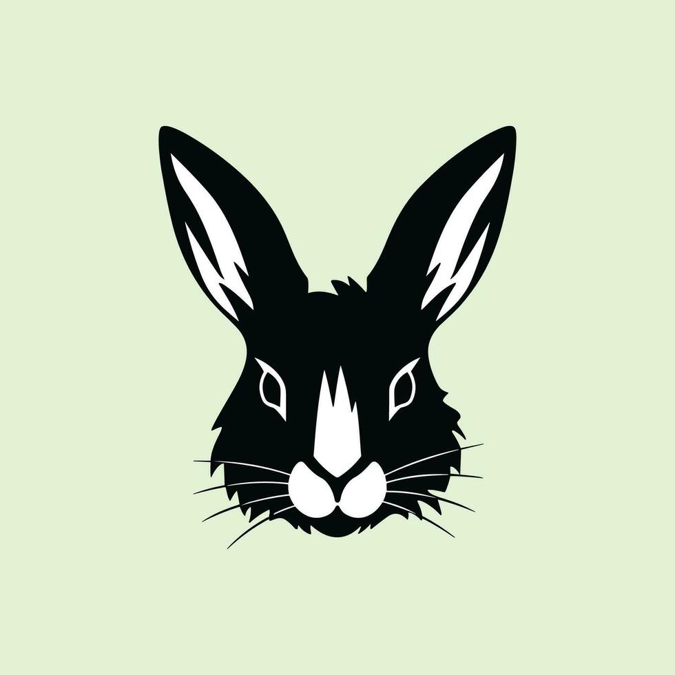 Serene Silhouette of a Rabbit Head vector