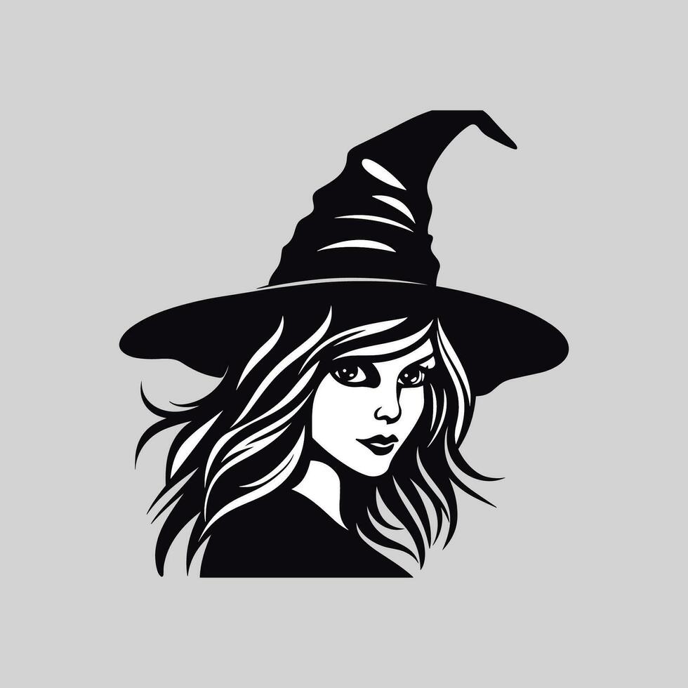 Enchanting Witch Face for the Festive Halloween Holiday vector