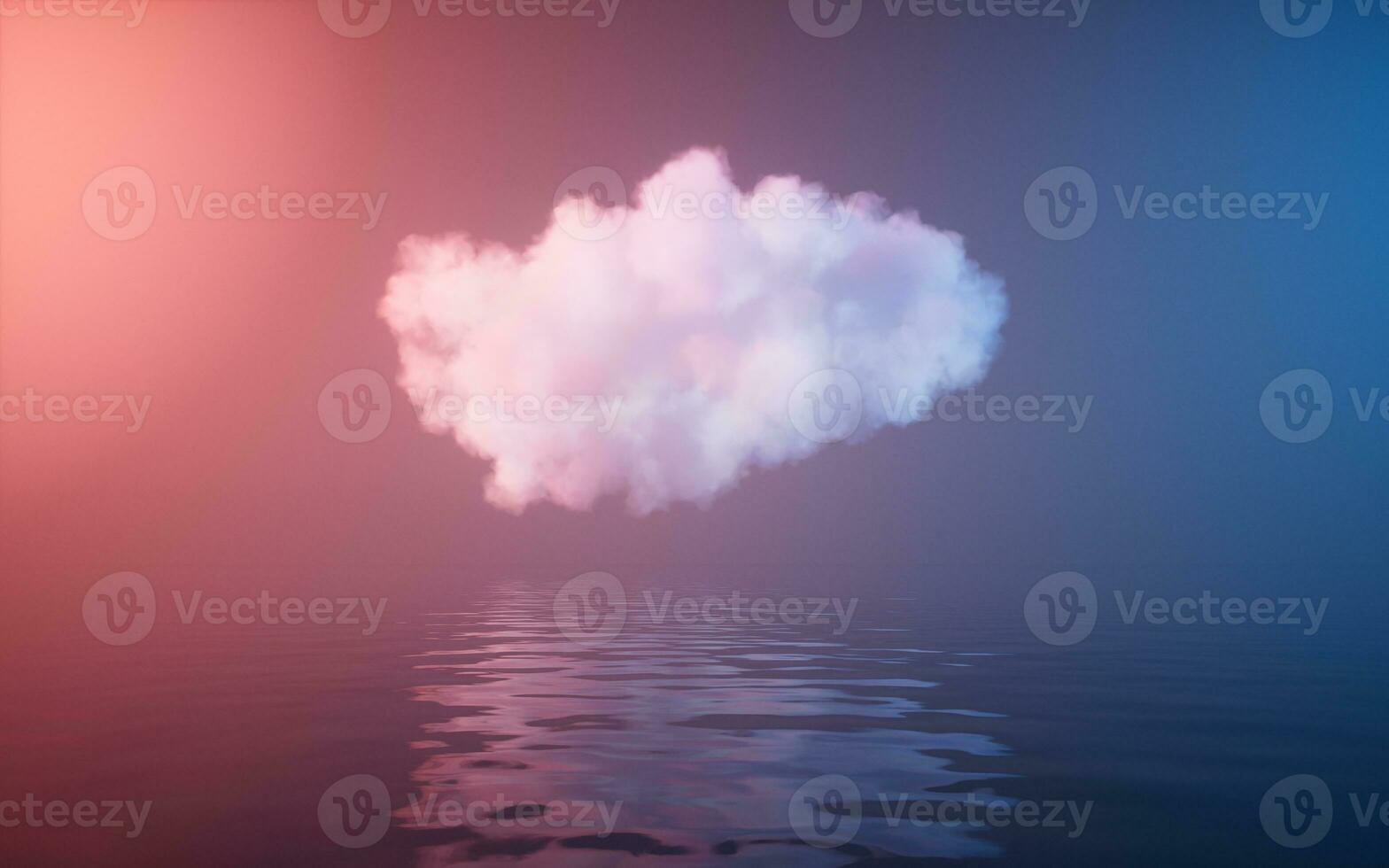 Cloud and water surface, 3d rendering. photo