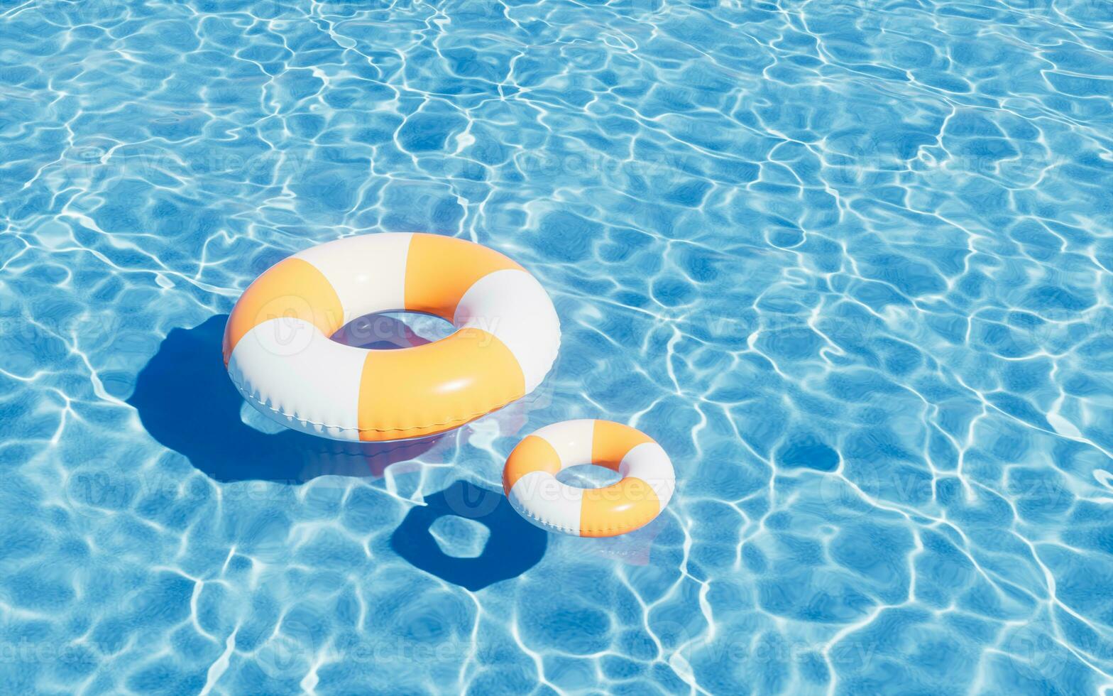 Inflatable swimming ring, summer and swimming themes, 3d rendering. photo